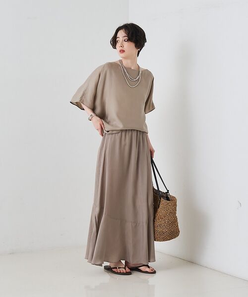 Rouge vif la cle / ルージュ・ヴィフ ラクレ シャツ・ブラウス | 【セットアップ対応】キュプラフィブリルアシンメトリーブラウス【予約】 | 詳細11