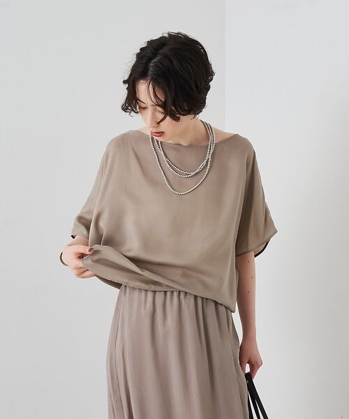 Rouge vif la cle / ルージュ・ヴィフ ラクレ シャツ・ブラウス | 【セットアップ対応】キュプラフィブリルアシンメトリーブラウス【予約】 | 詳細2