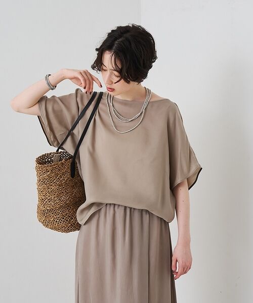 Rouge vif la cle / ルージュ・ヴィフ ラクレ シャツ・ブラウス | 【セットアップ対応】キュプラフィブリルアシンメトリーブラウス【予約】 | 詳細3