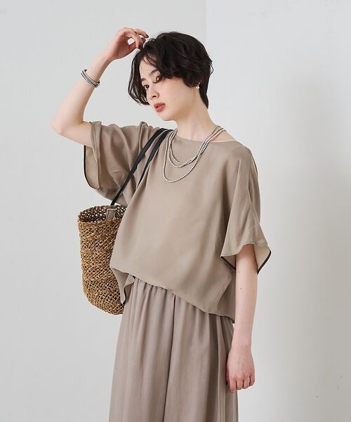 Rouge vif la cle / ルージュ・ヴィフ ラクレ シャツ・ブラウス | 【セットアップ対応】キュプラフィブリルアシンメトリーブラウス【予約】 | 詳細4