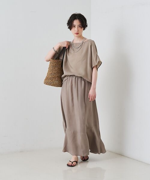 Rouge vif la cle / ルージュ・ヴィフ ラクレ シャツ・ブラウス | 【セットアップ対応】キュプラフィブリルアシンメトリーブラウス【予約】 | 詳細6