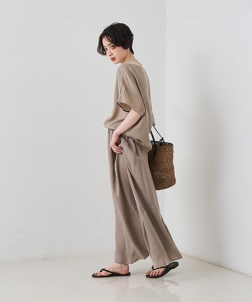 Rouge vif la cle / ルージュ・ヴィフ ラクレ シャツ・ブラウス | 【セットアップ対応】キュプラフィブリルアシンメトリーブラウス【予約】 | 詳細8