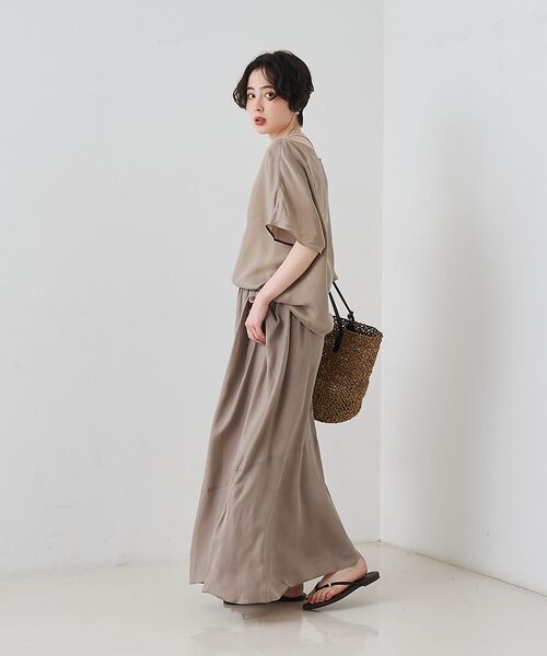 Rouge vif la cle / ルージュ・ヴィフ ラクレ シャツ・ブラウス | 【セットアップ対応】キュプラフィブリルアシンメトリーブラウス【予約】 | 詳細9