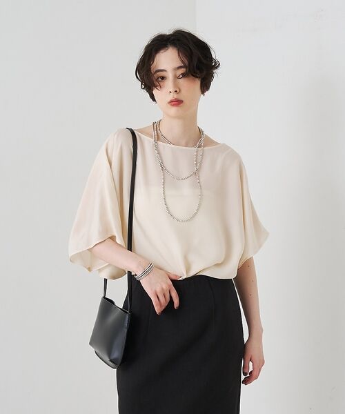 Rouge vif la cle / ルージュ・ヴィフ ラクレ シャツ・ブラウス | 【セットアップ対応】キュプラフィブリルアシンメトリーブラウス【予約】 | 詳細13