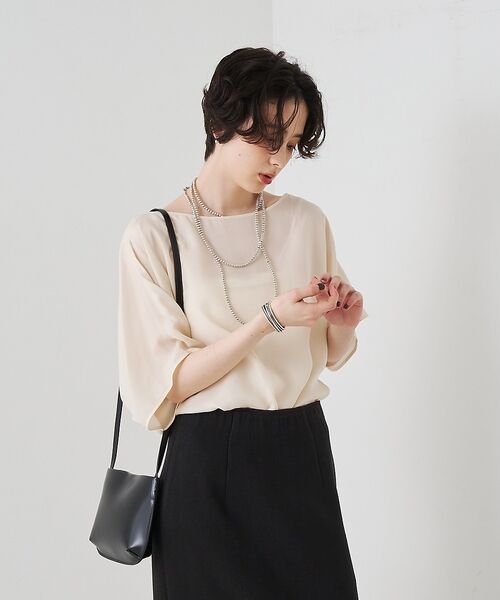 Rouge vif la cle / ルージュ・ヴィフ ラクレ シャツ・ブラウス | 【セットアップ対応】キュプラフィブリルアシンメトリーブラウス【予約】 | 詳細17