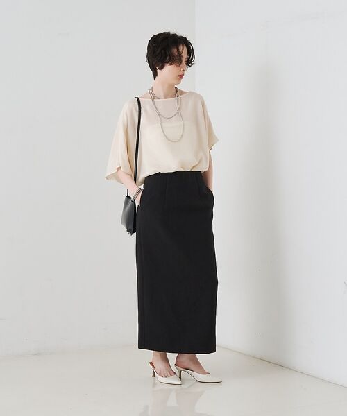 Rouge vif la cle / ルージュ・ヴィフ ラクレ シャツ・ブラウス | 【セットアップ対応】キュプラフィブリルアシンメトリーブラウス【予約】 | 詳細21