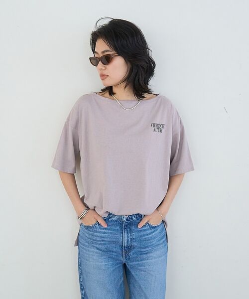 Rouge vif la cle / ルージュ・ヴィフ ラクレ Tシャツ | ボートネックロゴTシャツ【予約】 | 詳細2