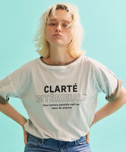 Rouge vif la cle / ルージュ・ヴィフ ラクレ Tシャツ | 2WAYコットンリバーシブルロゴＴシャツ【予約】（ホワイト）