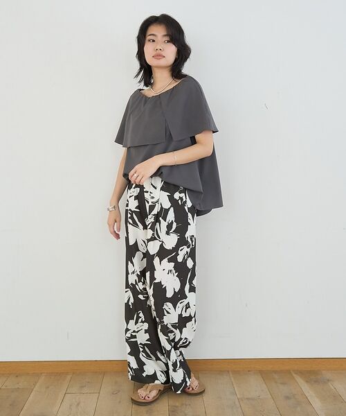 Rouge vif la cle / ルージュ・ヴィフ ラクレ Tシャツ | フラワープリントイージーパンツ/ウエストゴム【予約】 | 詳細8