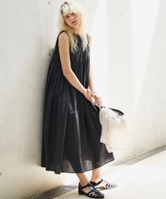 インドハンドタックノースリーブマキシワンピース【予約】