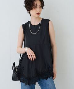 Rouge vif la cle / ルージュ・ヴィフ ラクレ シャツ・ブラウス | ランダムヘム裾レースノースリーブブラウス【予約】