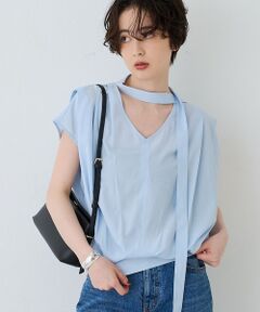 Rouge vif la cle / ルージュ・ヴィフ ラクレ シャツ・ブラウス | タイ付きドレープタックVネックブラウス【予約】