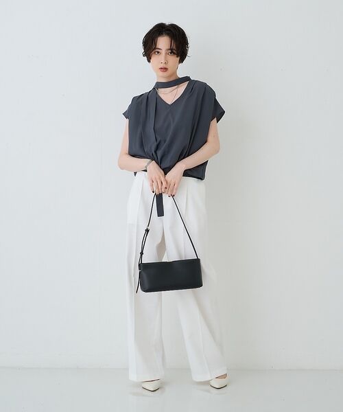 Rouge vif la cle / ルージュ・ヴィフ ラクレ シャツ・ブラウス | タイ付きドレープタックVネックブラウス【予約】 | 詳細23