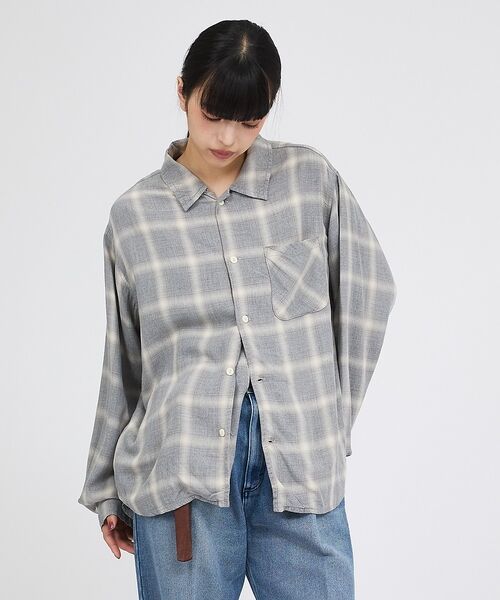 Rouge vif la cle / ルージュ・ヴィフ ラクレ シャツ・ブラウス | 【REMI RELIEF / レミレリーフ】レーヨンオンブレーチェックシャツ【予 | 詳細22