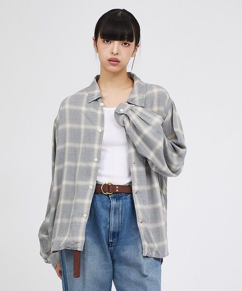 Rouge vif la cle / ルージュ・ヴィフ ラクレ シャツ・ブラウス | 【REMI RELIEF / レミレリーフ】レーヨンオンブレーチェックシャツ【予 | 詳細26
