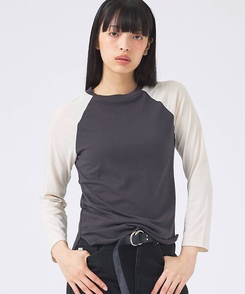 Rouge vif la cle / ルージュ・ヴィフ ラクレ Tシャツ | 【JOHNBULL/ジョンブル】ベースボールTEE/ラグランスリーブ【WEB限定（チャコールグレー）