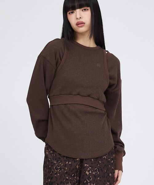 Rouge vif la cle / ルージュ・ヴィフ ラクレ Tシャツ | 【RUSSELL ATHLETIC/ラッセル アスレチック】スラブリブタンク＆ロ（ブラウン）