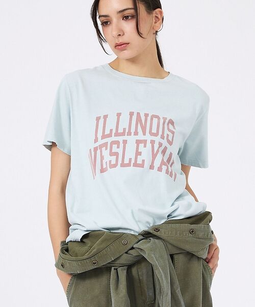 Rouge vif la cle / ルージュ・ヴィフ ラクレ Tシャツ | 【REMI RELIEF / レミレリーフ】SP加工/ロゴT/ILLINOIS（ライトブルー）