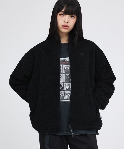 Rouge vif la cle / ルージュ・ヴィフ ラクレ パーカー | 【RUSSELL ATHLETIC/ラッセル アスレチック】シープボアジップジャ（ブラック）