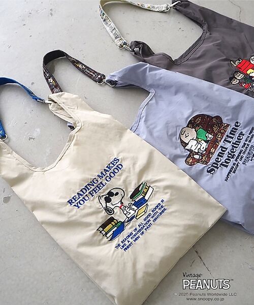 Rouge vif la cle / ルージュ・ヴィフ ラクレ エコバッグ | 【PEANUTS/ピーナッツ】ストラップ付ショッパーバッグ/スヌーピー/エコバッ | 詳細9
