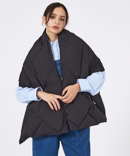 Rouge vif la cle / ルージュ・ヴィフ ラクレ マフラー・ショール・スヌード・ストール | 【KWD/ケーダブルディー】ダウンスカーフ/DOWN SHAWL/ダウン/羽織り（ブラック）