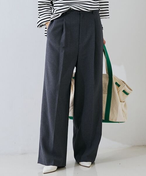 Rouge vif la cle / ルージュ・ヴィフ ラクレ パンツ | トロワイドイージワンタックパンツ（チャコールグレー）