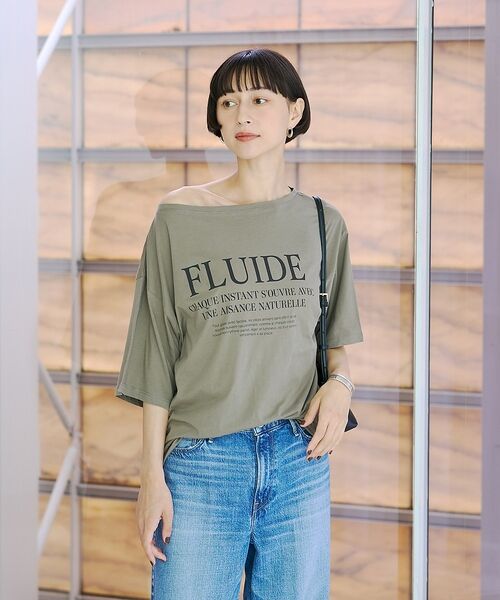 Rouge vif la cle / ルージュ・ヴィフ ラクレ Tシャツ | ドローコードシアーロゴTシャツ / ボートネック【予約】 | 詳細2