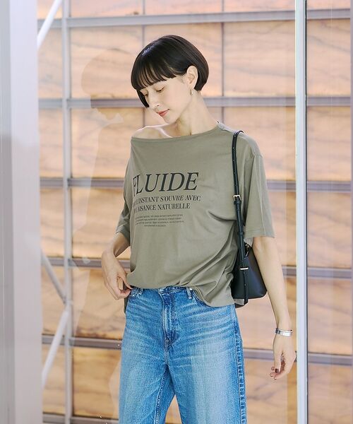Rouge vif la cle / ルージュ・ヴィフ ラクレ Tシャツ | ドローコードシアーロゴTシャツ / ボートネック【予約】 | 詳細3
