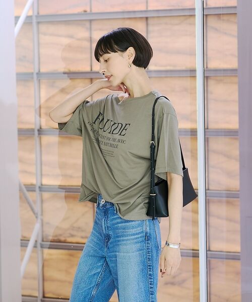 Rouge vif la cle / ルージュ・ヴィフ ラクレ Tシャツ | ドローコードシアーロゴTシャツ / ボートネック【予約】 | 詳細4
