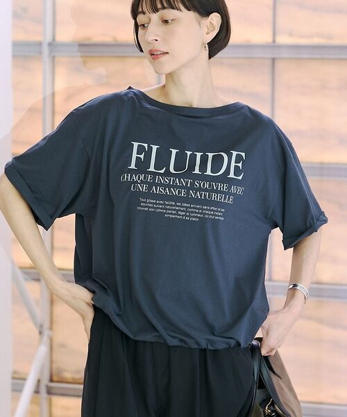 Rouge vif la cle / ルージュ・ヴィフ ラクレ Tシャツ | ドローコードシアーロゴTシャツ / ボートネック【予約】（スミクロ）