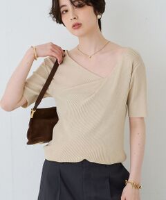 Rouge vif la cle / ルージュ・ヴィフ ラクレ ニット・セーター | 【一部店舗 / WEB限定】ハーフスリーブドレープリブニット【予約】