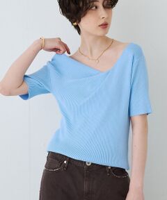 Rouge vif la cle / ルージュ・ヴィフ ラクレ ニット・セーター | 【一部店舗 / WEB限定】ハーフスリーブドレープリブニット【予約】