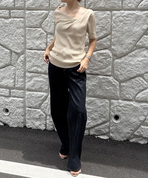 Rouge vif la cle / ルージュ・ヴィフ ラクレ ニット・セーター | 【一部店舗 / WEB限定】ハーフスリーブドレープリブニット | 詳細15