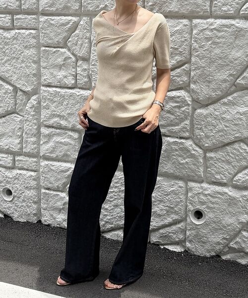 Rouge vif la cle / ルージュ・ヴィフ ラクレ ニット・セーター | 【一部店舗 / WEB限定】ハーフスリーブドレープリブニット | 詳細16