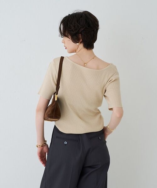 Rouge vif la cle / ルージュ・ヴィフ ラクレ ニット・セーター | 【一部店舗 / WEB限定】ハーフスリーブドレープリブニット【予約】 | 詳細5