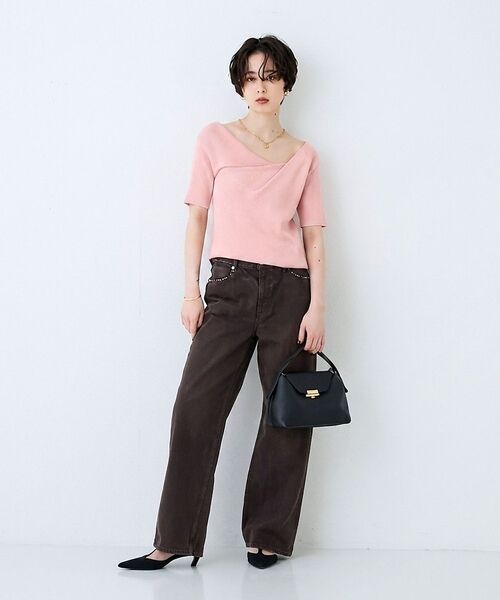 Rouge vif la cle / ルージュ・ヴィフ ラクレ ニット・セーター | 【一部店舗 / WEB限定】ハーフスリーブドレープリブニット【予約】 | 詳細11