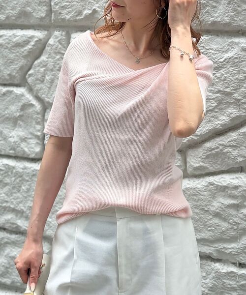 Rouge vif la cle / ルージュ・ヴィフ ラクレ ニット・セーター | 【一部店舗 / WEB限定】ハーフスリーブドレープリブニット | 詳細24