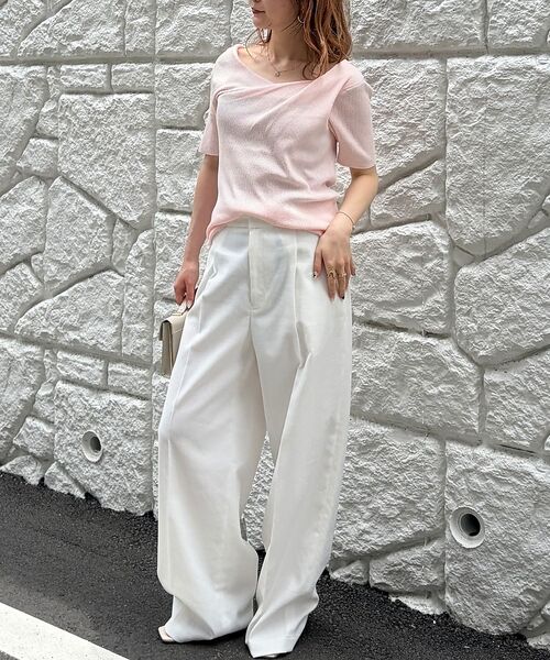 Rouge vif la cle / ルージュ・ヴィフ ラクレ ニット・セーター | 【一部店舗 / WEB限定】ハーフスリーブドレープリブニット | 詳細28