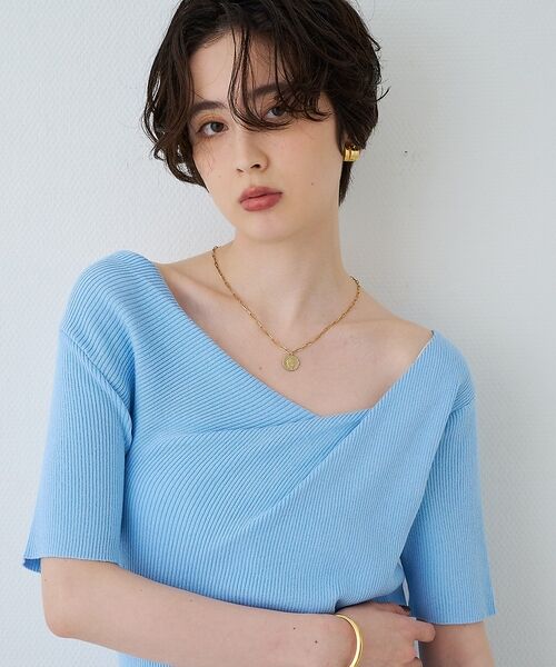 Rouge vif la cle / ルージュ・ヴィフ ラクレ ニット・セーター | 【一部店舗 / WEB限定】ハーフスリーブドレープリブニット【予約】 | 詳細25