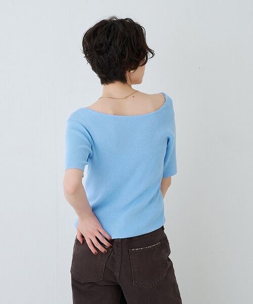 Rouge vif la cle / ルージュ・ヴィフ ラクレ ニット・セーター | 【一部店舗 / WEB限定】ハーフスリーブドレープリブニット【予約】 | 詳細15