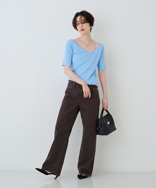 Rouge vif la cle / ルージュ・ヴィフ ラクレ ニット・セーター | 【一部店舗 / WEB限定】ハーフスリーブドレープリブニット【予約】 | 詳細16