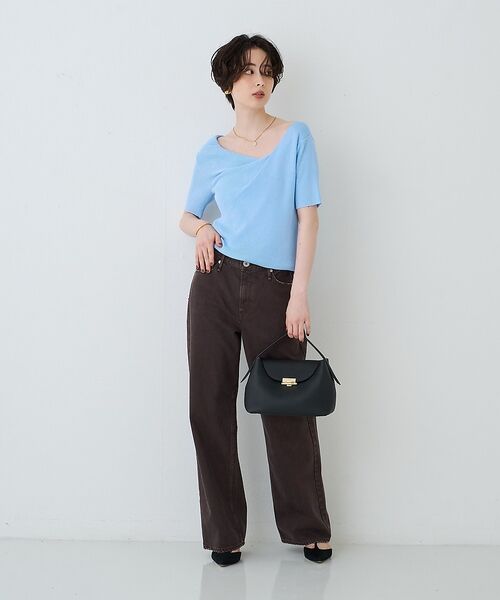 Rouge vif la cle / ルージュ・ヴィフ ラクレ ニット・セーター | 【一部店舗 / WEB限定】ハーフスリーブドレープリブニット【予約】 | 詳細19