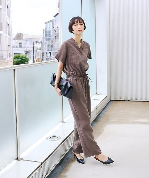 Rouge vif la cle / ルージュ・ヴィフ ラクレ サロペット・オールインワン | 【一部店舗 / WEB限定】Vネックレーヨンコンビネゾン / オールインワン / | 詳細3