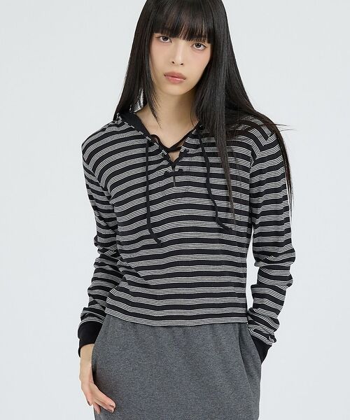 Rouge vif la cle / ルージュ・ヴィフ ラクレ Tシャツ | 【Robert P Miller | ロバート・ピー・ミラー】ヘンリーネックパー（ブラック系その他1）