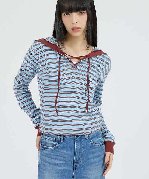 Rouge vif la cle / ルージュ・ヴィフ ラクレ Tシャツ | 【Robert P Miller | ロバート・ピー・ミラー】ヘンリーネックパー（ブルー）