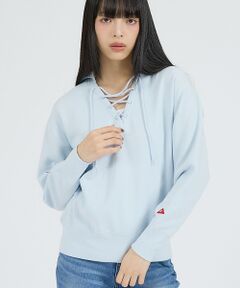 Rouge vif la cle / ルージュ・ヴィフ ラクレ スウェット | 【Healthknit/ヘルスニット】クラシックスウェット レースアップカラー長