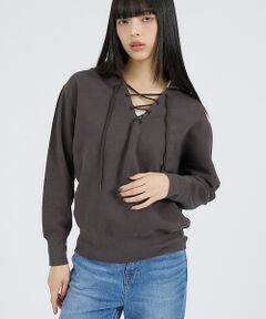 Rouge vif la cle / ルージュ・ヴィフ ラクレ スウェット | 【Healthknit/ヘルスニット】クラシックスウェット レースアップカラー長