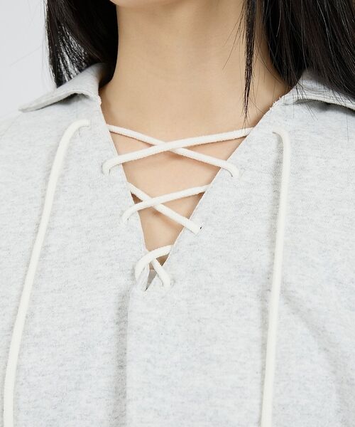 Rouge vif la cle / ルージュ・ヴィフ ラクレ スウェット | 【Healthknit/ヘルスニット】クラシックスウェット レースアップカラー長 | 詳細10
