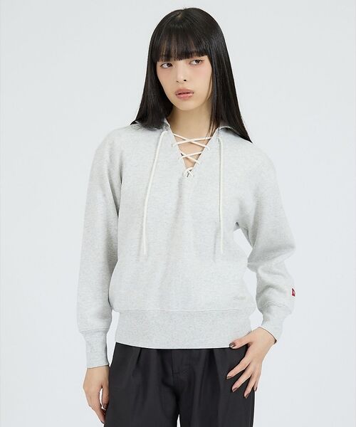 Rouge vif la cle / ルージュ・ヴィフ ラクレ スウェット | 【Healthknit/ヘルスニット】クラシックスウェット レースアップカラー長 | 詳細4