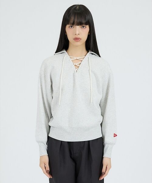 Rouge vif la cle / ルージュ・ヴィフ ラクレ スウェット | 【Healthknit/ヘルスニット】クラシックスウェット レースアップカラー長 | 詳細6